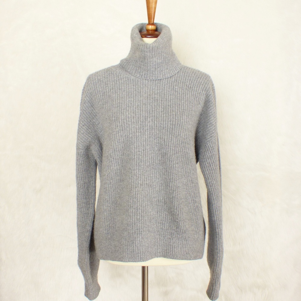 Tory Burch Gray Cashmere Blend Inez Turtleneck - Picture 1 of 5